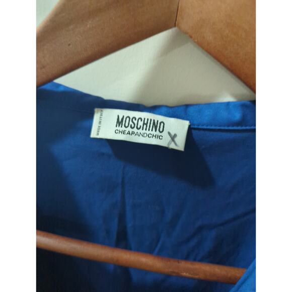 Moschino Cheap and Chic Blue Ruffle Pleated Sleeveless Dress - Picture 3 of 5